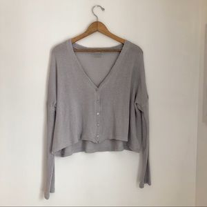 Urban Outfitter Light Grey Cropped Cardigan